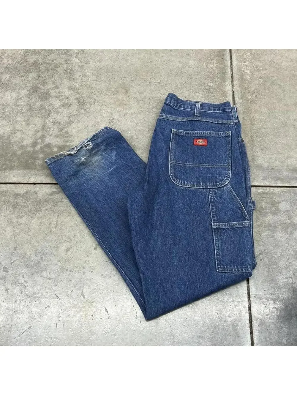 vintage dickies dark blue relaxed baggy fit jeans size 34 x 30